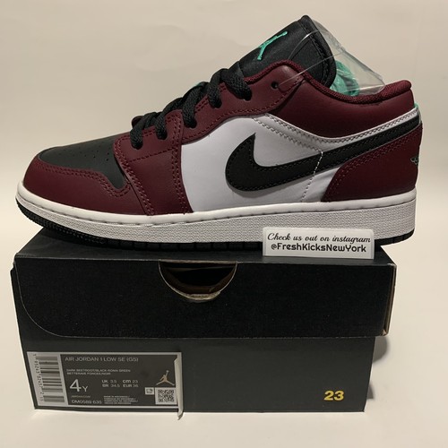 Jordan 1 Low SE barbabietola scura rom verde bambini taglia 4Y giovane nuovo DM0589 635 AJ1