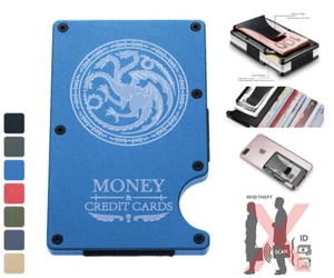Soporte para tarjeta de crédito de aluminio con clip para dinero con clip de aluminio con clip de dinero de Game of Thrones Targaryen - Imagen 1 de 19