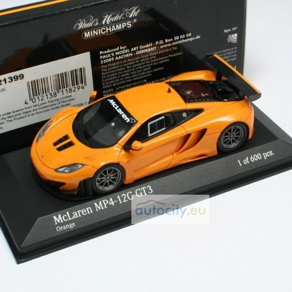 1/43 Minichamps McLaren Mp4-12c Street 2012 Arancione 437 121399