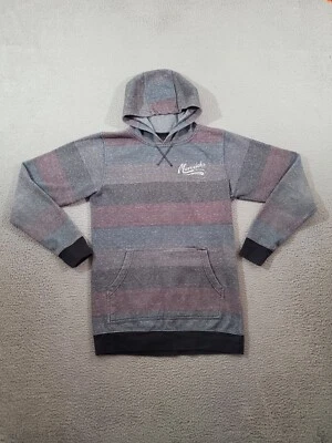 Burnside 连帽衫男式小号灰色红色条纹小牛冲浪 Co Boardsports — 第 1/4 张图片