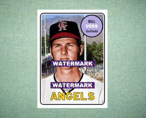 Bill Voss California Angels 1969 Style Custom Baseball Art Card - Picture 1 of 2
