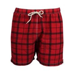 NWT $79 BARBOUR MENS JOHN SWIM SUIT SHORTS TRUNKS PILLAR BOX RED PLAID - LARGE - Picture 1 of 2