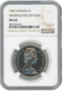 Canada 1969 Dollar Uncirculated Set Issue NGC MS64 - Picture 1 of 2