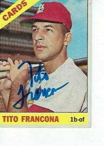 Tito Francona 1966 Topps Card # 163 Signed Deceased - ST. LOUIS CARDINALS - Picture 1 of 1