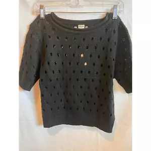 UNIQ Boutique leichter Pullover schwarz mit Ösen Damen Gr. S/M - Bild 1 von 9