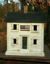 Functional Birdhouse , Americana Birdhouse , Primitive Birdhouse , Lighted House