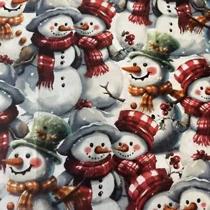 Stoff David Textilien 1 Yard x 44 Zoll Schneemann Nähen Quilten Bekleidung Baumwolle #1B45 - Bild 1 von 9