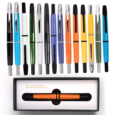 MAJOHN A2 Press Fountain Pen Retractable EF Nib Resin Writing Office Ink PenYuwZ - Image 1 of 4