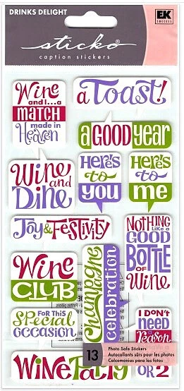 Pegatinas adhesivas raras nuevas en paquete - pegatinas de subtítulos de vino Bebidas delicias Foto 1 de 1