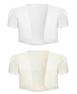 Cárdigan Chaqueta de Bautizo Bolero Flor Niña Bebé Niña Mangas Cortas - Imagen 1 de 9