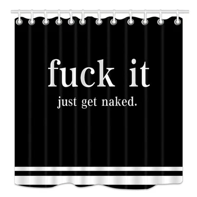 Black and White Modern Fabric Shower Curtain Extra Long Curtains Bathroom Funny - Image 1 of 4