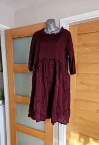 Atemberaubendes Grizas strukturiertes Baumwoll- und Seidenkleid Größe XL - Bild 1 von 5