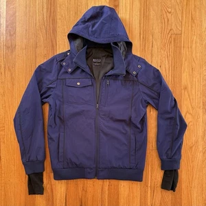 Baubax Herren L blau Bomber Reisejacke abnehmbare Kapuze Tasche Reißverschluss wasserabweisend - Bild 1 von 9