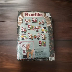 Bucilla Santa Ornament Kit Jolly Old St Nick 1991 Vintage 12 Felt  82932 New - Picture 1 of 5