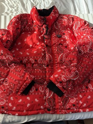Levi's Red Bandana Paisley PrintPuffer Jacket - Image 1 of 4
