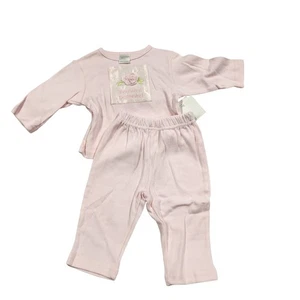 Giggle Moon 6M Baby Girl Pink Beautiful Beginning Outfit Set NWT Rose Applique - Picture 1 of 7