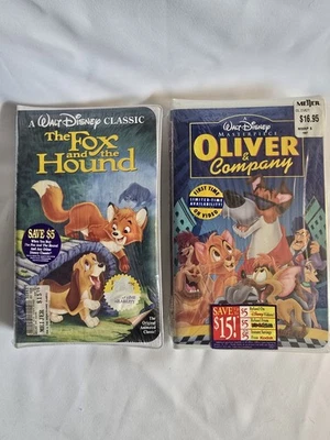 SEALED WALT DISNEY THE FOX & THE HOUND & OLIVER & COMPANY VHS TAPES BRAND NEW  - Image 1 of 4