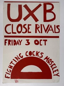 UXB Original Flyer Close Rivals Fighting Cocks Moseley Friday 3 Oct circa 1980 - Picture 1 of 12
