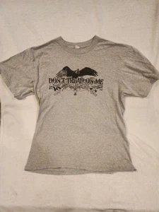 Vintage Patriotic Tshirt Dont Tread On Me Gray Retro Vintage American Eagle  - Picture 1 of 7