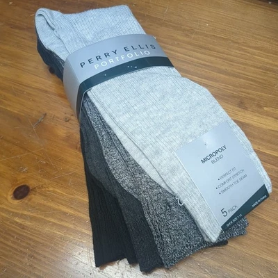 Calcetines cómodos acolchados Perry Ellis Portfolio mezcla micropolios - talla de zapato 7-12 Foto 1 de 3