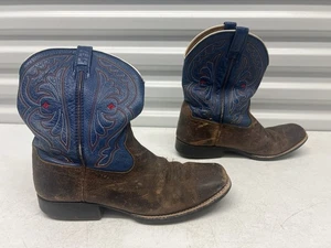 Ariat Fatbaby Damen-Westernstiefel blau & braun Leder US 6 eckige Zehenpartie Cowboy - Bild 1 von 9