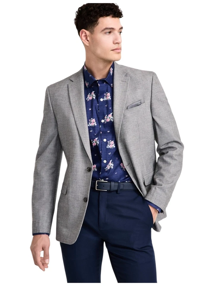 Abrigo Blazer Deportivo Bar Iii Para Hombre Calce Ajustado 40 R Gris Cuadros Foto 1 de 1