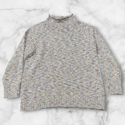 L.L.Bean женщин большой маленький мрамор хлопок насмешливый шеи реглан свитер пастель мульти - Изображение 1 из 4