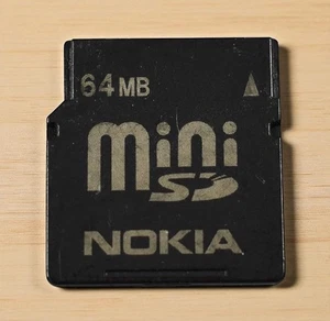 NOKIA 64MB Mini SD Memory Card For N80 E70 N93 N73 6282 E61 E62 Camera Phone - Picture 1 of 1