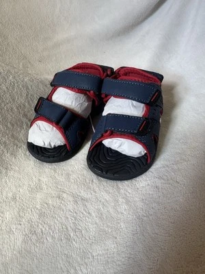 Jumping Beans Baby Boys Sz 6 Navy & Red Adjustable Strap Sandals - Image 1 of 4