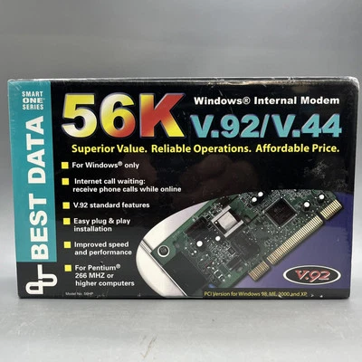 Best Data Windows 56K V.92/V.44 Windows Internal Modem - Smart One Series V.92 - Image 1 of 4