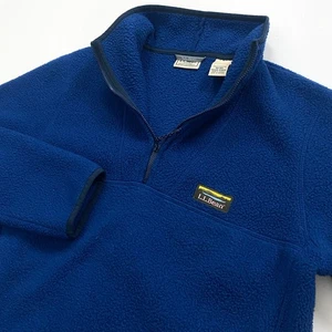 L.L. Bean Katahdin Fleecepullover Herren Small Blau Jacke 1/4 Reißverschluss Weichflor - Bild 1 von 16