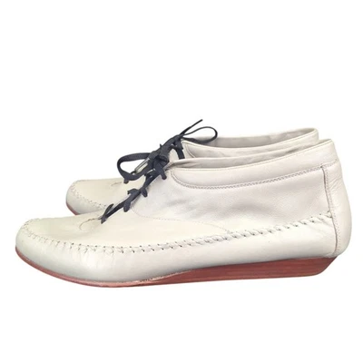 Vintage Frye Baby Mandy Ankle Booties Leather Lace Up Wedge Shoes Women's 8.5M - Image 1 of 4