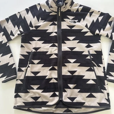 Chaqueta polar para mujer The North Face estampado tribal azteca talla mediana crema/negro Foto 1 de 4