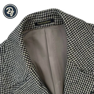 Vintage 38 R Buckingham Tweeds Natur Beige Kariert Strick Zweireiher Übermantel - Bild 1 von 14