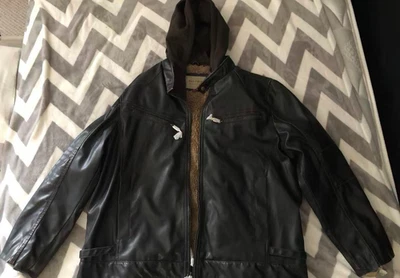 Мужская винтажная кожаная куртка с капюшоном 200 коричневый xxL - Изображение 1 из 4