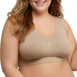 JUST MY SIZE Hanes Women's Seamless Bralette, Pure Comfort 5X-Large, Nude - Picture 1 of 4