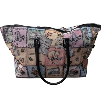 VTG 90s Disney Winnie the Pooh Tapestry Weekender Travel Bag Tote Cottagecore - Image 1 of 4