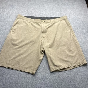 RON JON Surf Shop Shorts Mens 42x9"  Flat Front Chinos Khaki Performance Golf - Picture 1 of 12