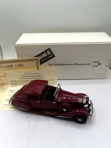 Danbury Mint 1938 Rolls-Royce Phantom III 1:24 Garnet Red Diecast Model Car Toy - Picture 1 of 7