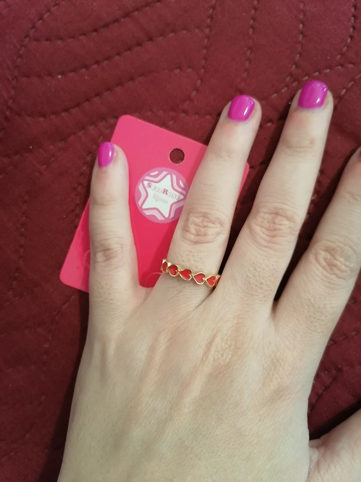 Anello donna smaltato cuori rosso. Vari colori. San Valentino *StarRose bijoux* - Immagine 1 di 2