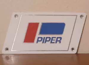 Vintage Piper Airplane Aluminum Embossed Nameplate Badge Emblem Original OEM - Bild 1 von 2