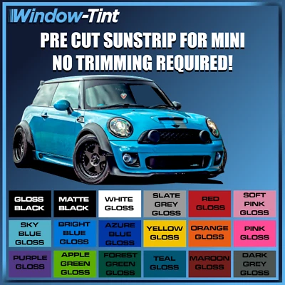 Vor Cut Sonnenstreifen Für MINI COOPER R50 R53 R56 F55 F56 - Vinyl Nein Trimmen - Bild 1 von 2