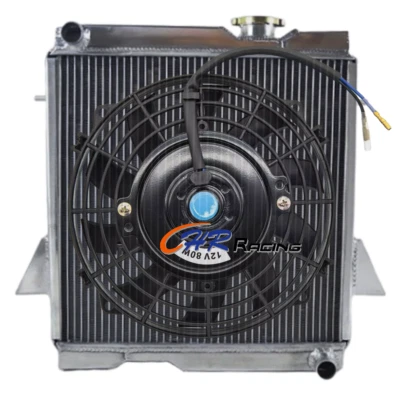 Aluminum Radiator+Fan for 1967 1968 Triumph TR250/1969-1974 Triumph TR6 2.5L MT - Image 1 of 4