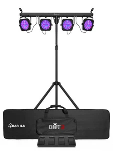 Chauvet DJ 4BAR ILS Wash Lighting System w/(4) Par Lights+Tripod+Footswitch+Bag - Picture 1 of 12