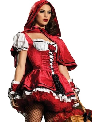 K.A. Damen Kostüm Rotkäppchen Märchen Kleid XS S M 34 36 38 Fasching Karneval
