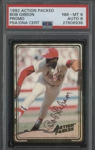 Bob Gibson Auto 1992 Action Packed Rare Prototype Cardinals HOF PSA 8 #NNO - Picture 1 of 2
