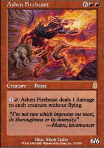 Ashen Firebeast ~ Heavily Played Odyssey MTG Magic UltimateMTG Red Card - Image 1 of 1