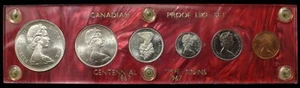 1967 Canadian 6 Coin Centennial Set in Red Plastic Holder (63241) - Picture 1 of 2