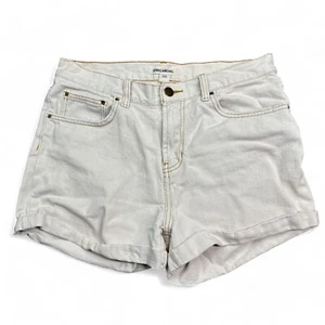 Billabong Jean Shorts Womens Size 29 Ivory White Cuffed High Rise Surf Beach - Picture 1 of 12