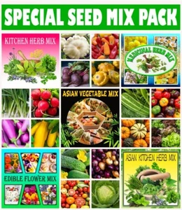 VEGETABLE SEED PACK-RARE HERBS-SPICES-EDIBLE FLOWERS-ASIAN KITCHEN GARDEN PLANTS - Picture 1 of 24